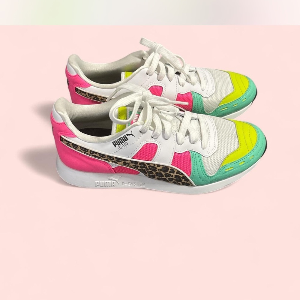 Puma Women's Sneakers - White, Pink, Yellow, Green, Leopard Print !!! SOLD !!!!